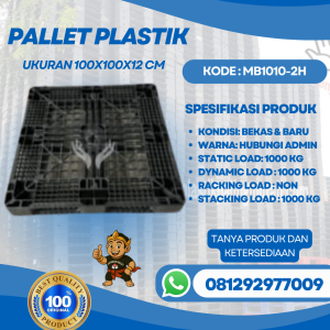 Pallet-Plastik-Baru-Bekas-100x100x12-MB1010-2H