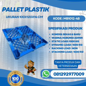 Pallet Plastik Baru & Bekas 100x120x14 [MB1012-4B]