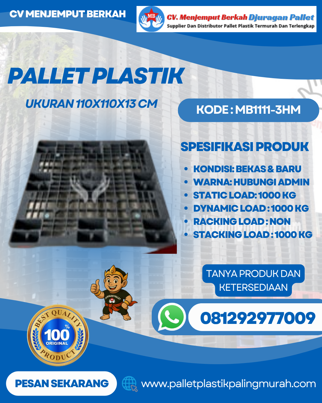Pallet-Plastik-Baru-Bekas-110x110x13-MB1111-3HM