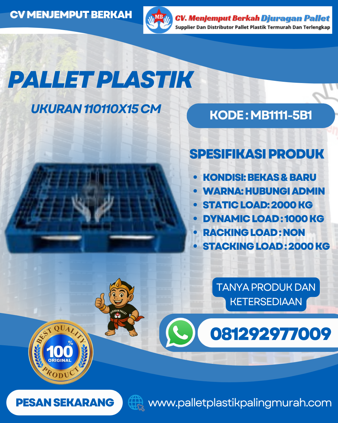 Pallet-Plastik-Baru-Bekas-110x110x15-MB1111-5B1