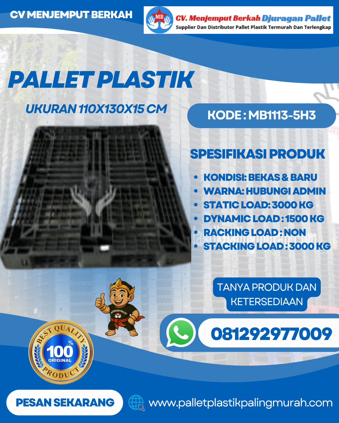 Pallet-Plastik-Baru-Bekas-110x130x15-MB1113-5H3