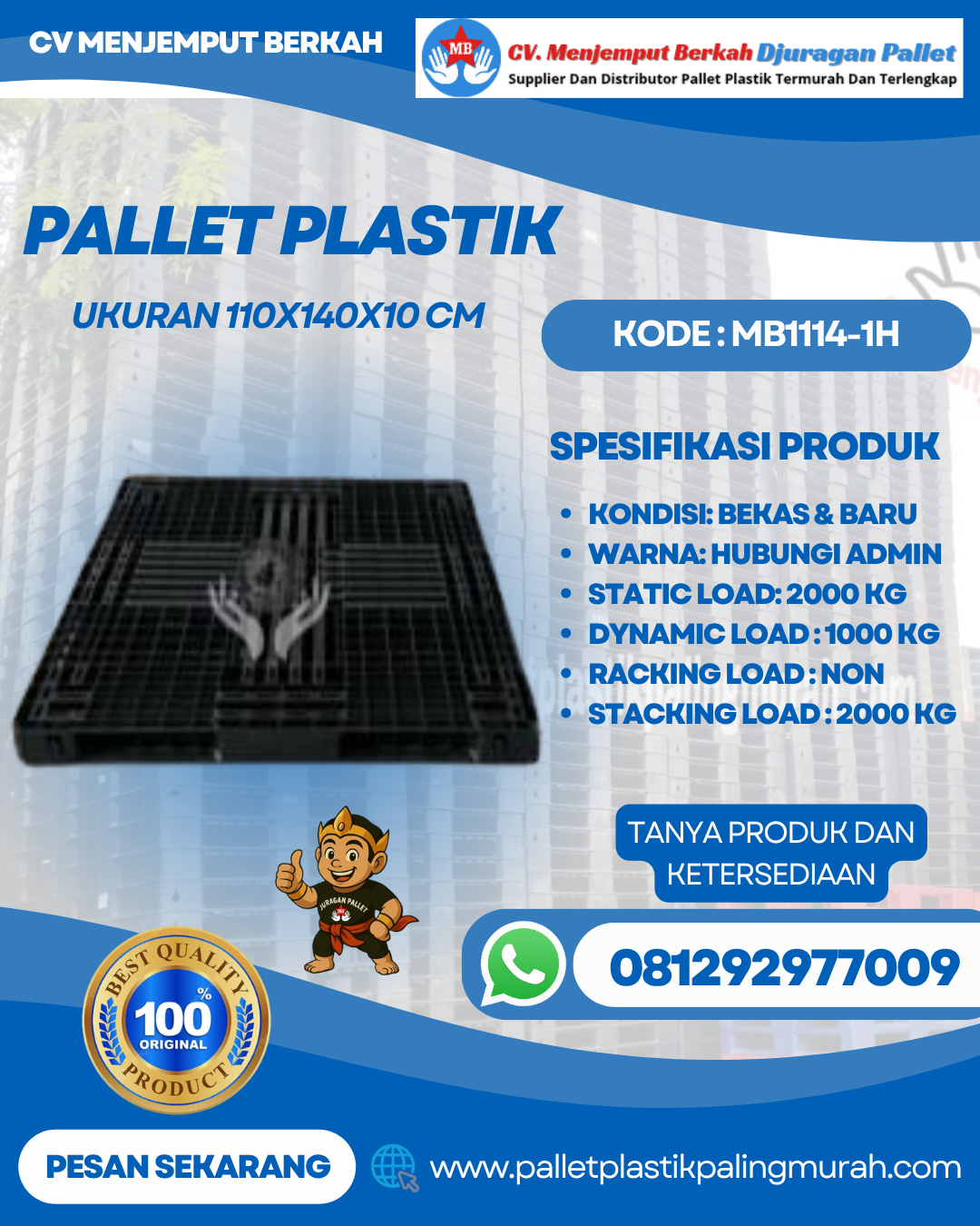 Pallet-Plastik-Baru-Bekas-110x140x10-MB1114-1H