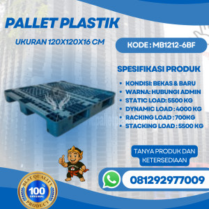 Pallet-Plastik-Baru-Bekas-120x120x16-MB1212-6BF