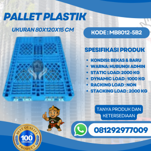 Pallet Plastik Baru & Bekas 80x120x15 [MB8012-5B2]