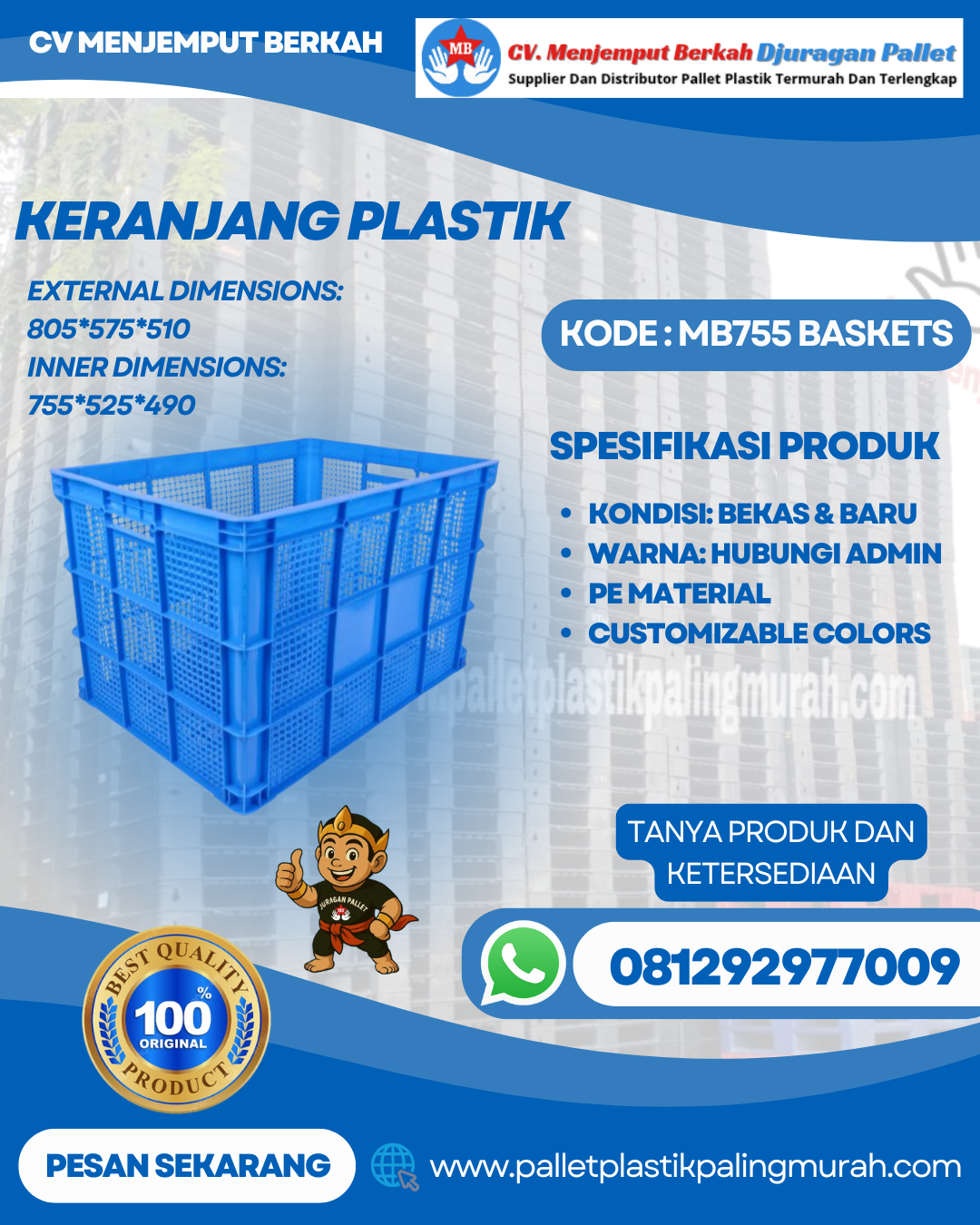 Keranjang Plastik (13) Baru & Bekas MB755 Baskets