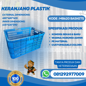 Keranjang Plastik Bekas & Baru Ukuran 63x43x39cm - MB620