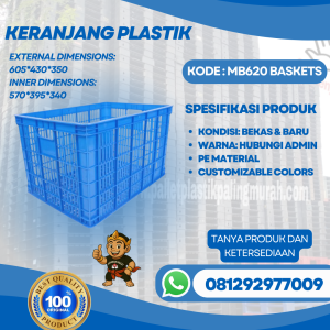Keranjang Plastik Bekas & Baru Ukuran 57x39x54cm - MB621